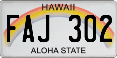 HI license plate FAJ302