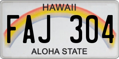 HI license plate FAJ304