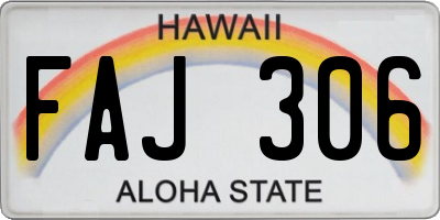 HI license plate FAJ306