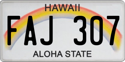 HI license plate FAJ307