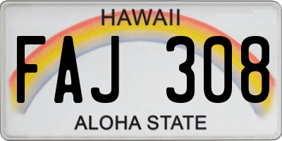 HI license plate FAJ308