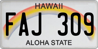HI license plate FAJ309