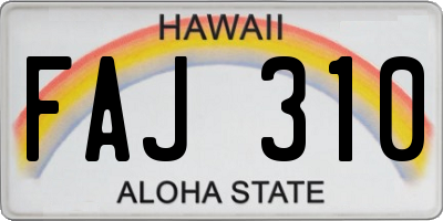 HI license plate FAJ310