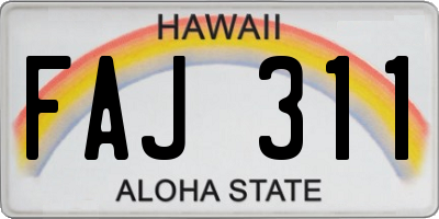 HI license plate FAJ311