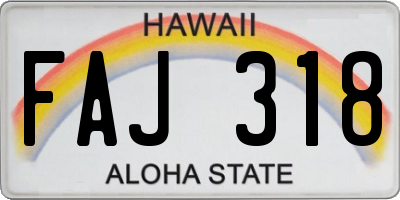 HI license plate FAJ318