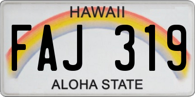 HI license plate FAJ319