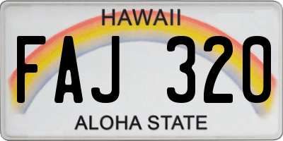 HI license plate FAJ320