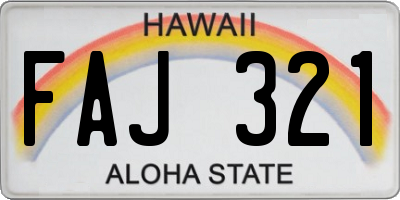 HI license plate FAJ321