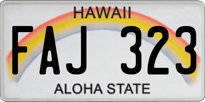 HI license plate FAJ323