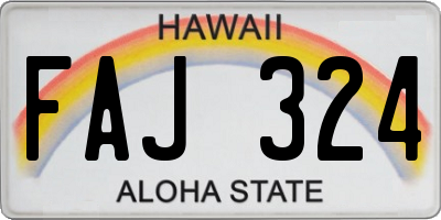 HI license plate FAJ324