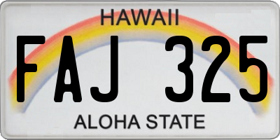 HI license plate FAJ325