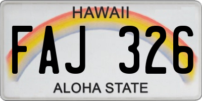 HI license plate FAJ326