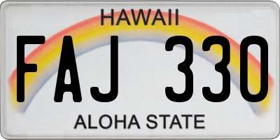 HI license plate FAJ330