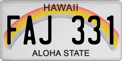 HI license plate FAJ331