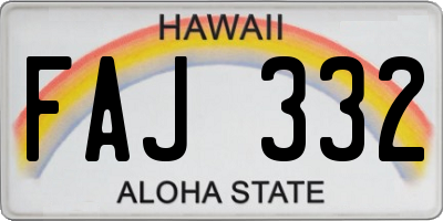 HI license plate FAJ332