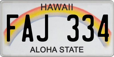 HI license plate FAJ334