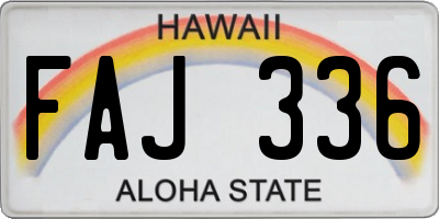 HI license plate FAJ336