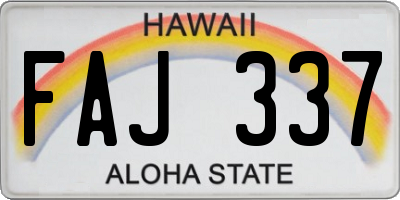 HI license plate FAJ337