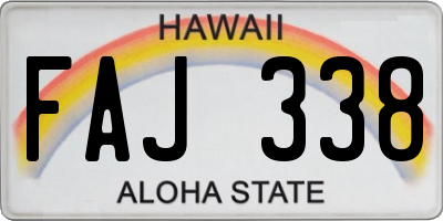 HI license plate FAJ338