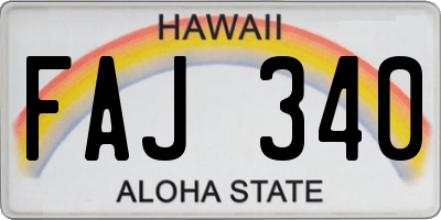 HI license plate FAJ340