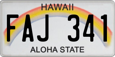 HI license plate FAJ341