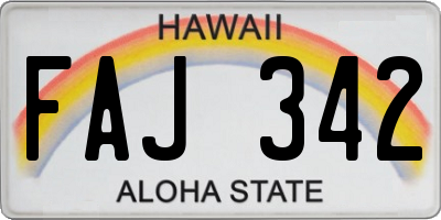 HI license plate FAJ342