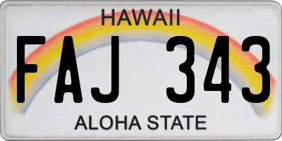 HI license plate FAJ343