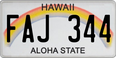 HI license plate FAJ344
