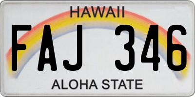 HI license plate FAJ346