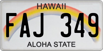 HI license plate FAJ349