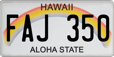 HI license plate FAJ350