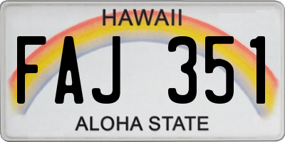 HI license plate FAJ351