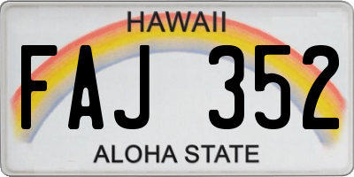 HI license plate FAJ352