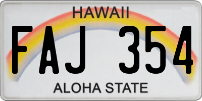 HI license plate FAJ354