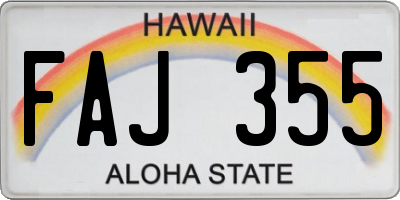 HI license plate FAJ355