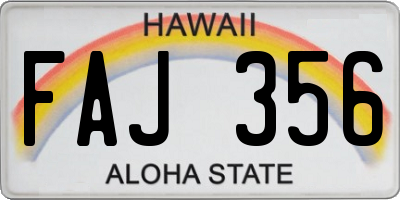 HI license plate FAJ356