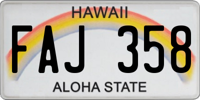 HI license plate FAJ358