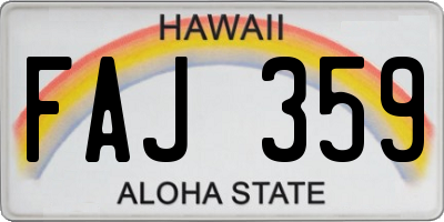 HI license plate FAJ359