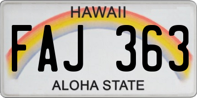 HI license plate FAJ363