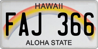 HI license plate FAJ366