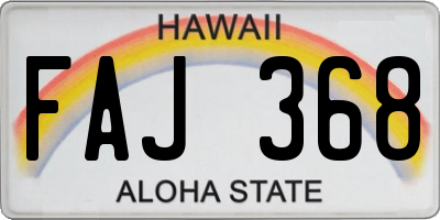 HI license plate FAJ368