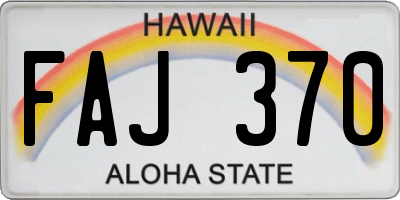 HI license plate FAJ370