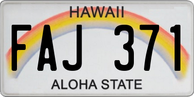 HI license plate FAJ371