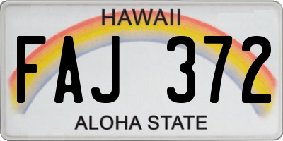 HI license plate FAJ372