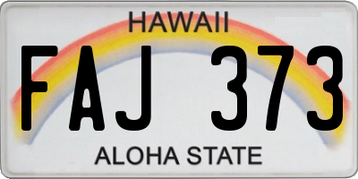 HI license plate FAJ373