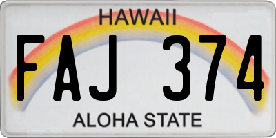 HI license plate FAJ374