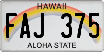HI license plate FAJ375