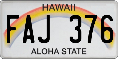 HI license plate FAJ376