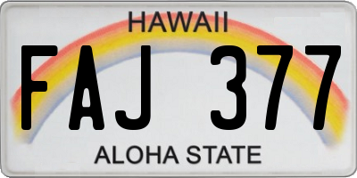 HI license plate FAJ377