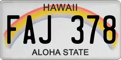 HI license plate FAJ378